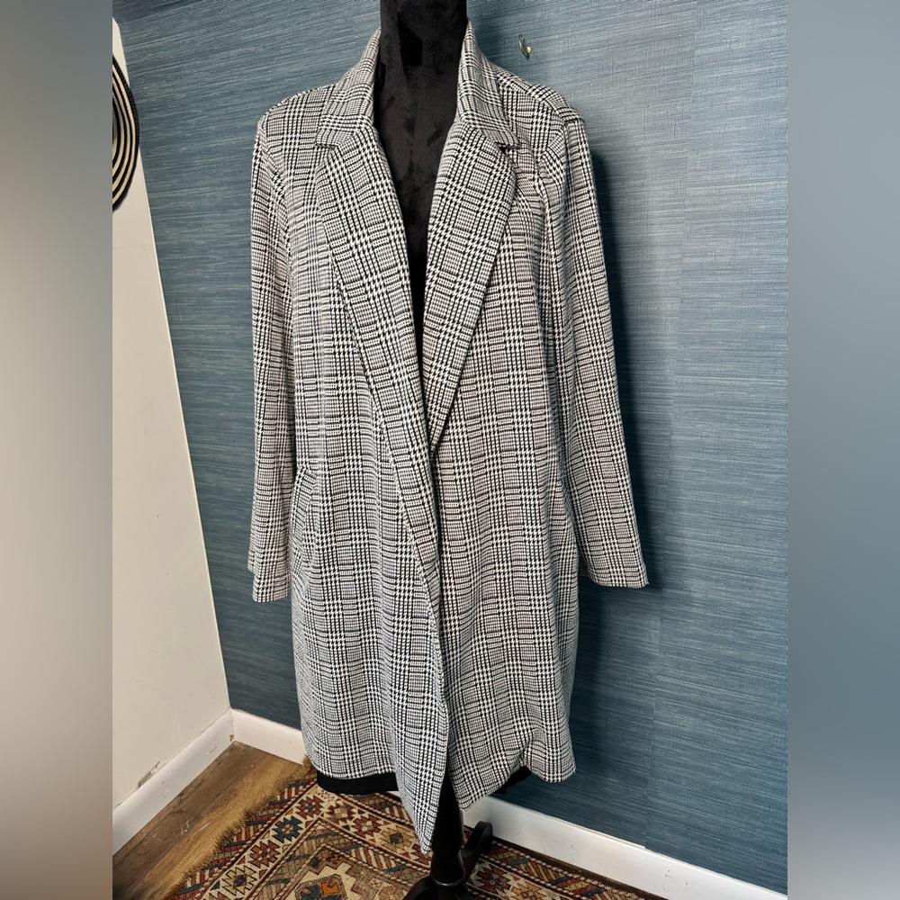 Melloday Black & White Houndstooth Soft Jacket Women’s XL